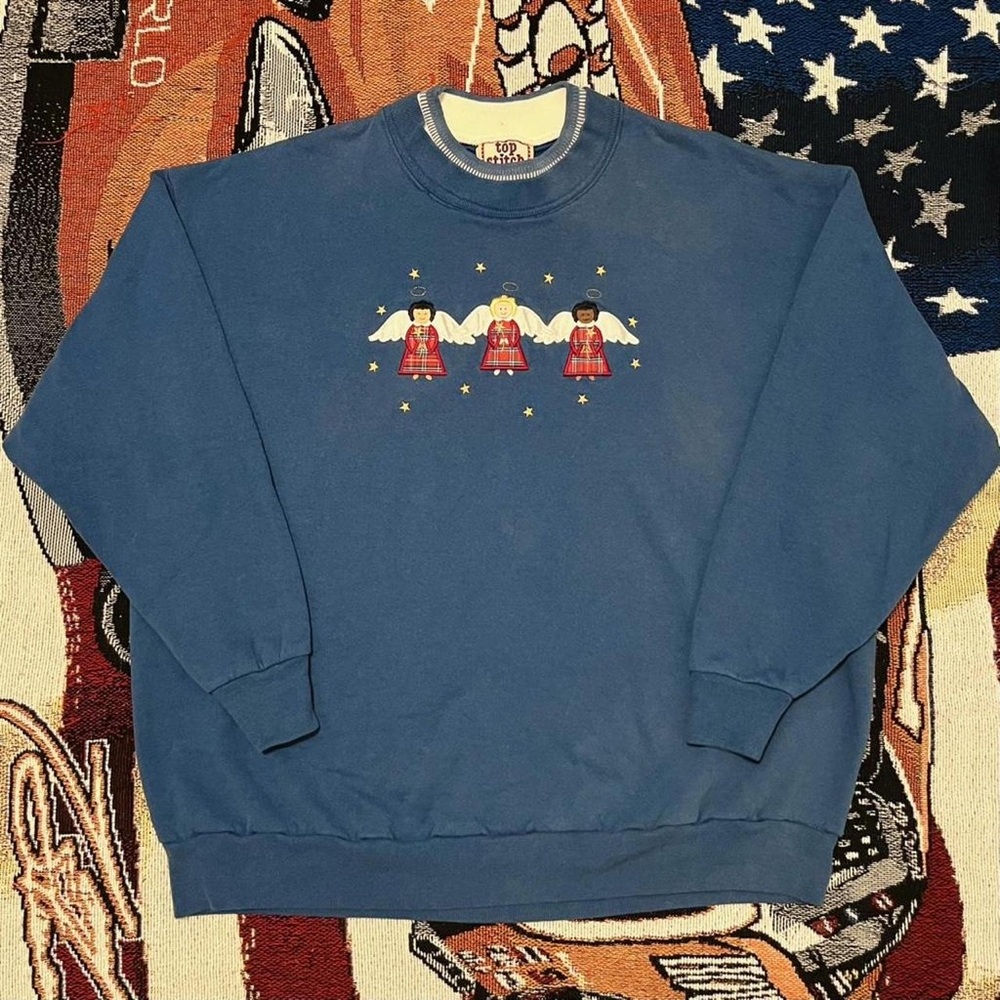Women's Blue Angel Embroidered Sweater